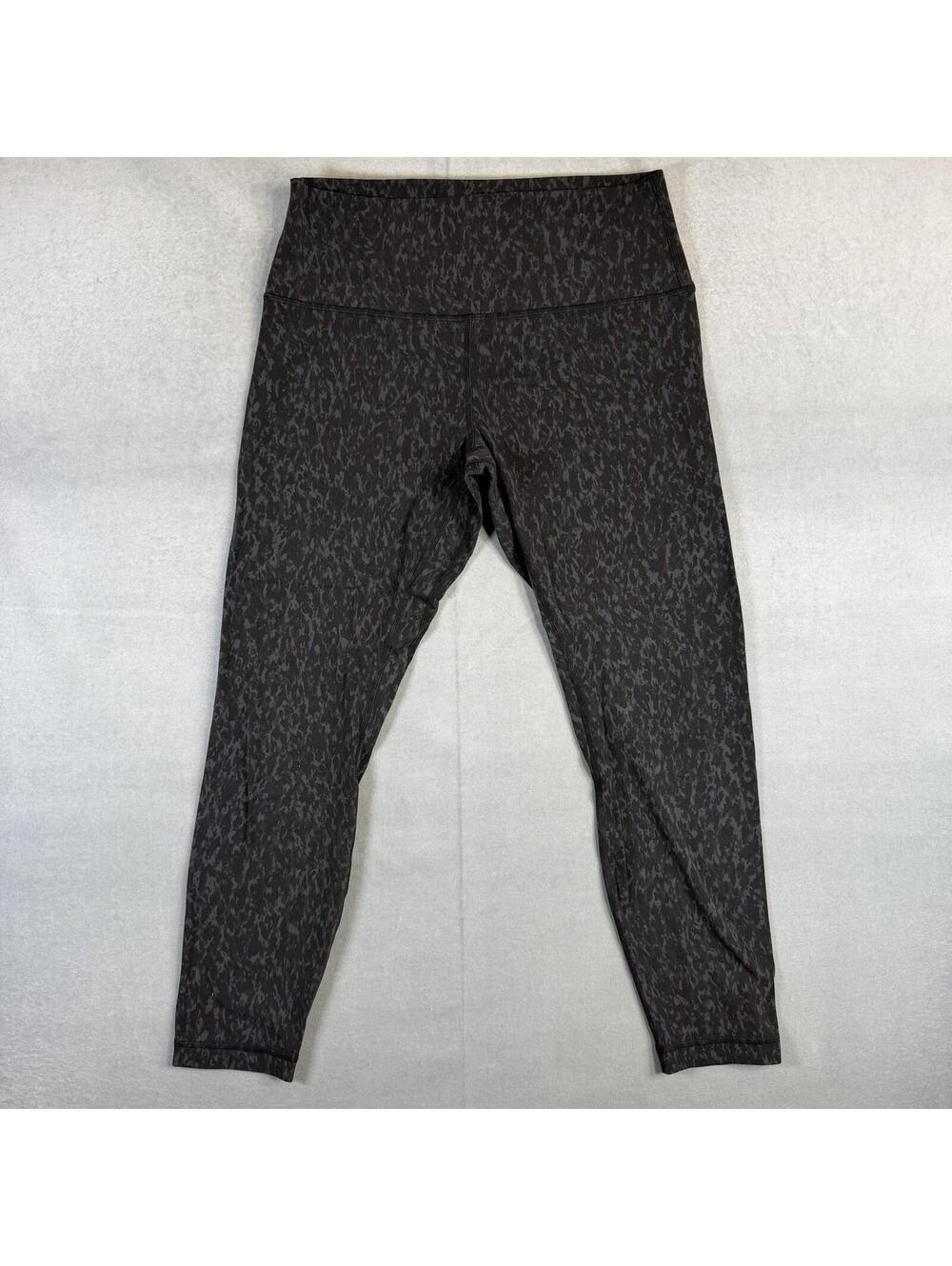Lululemon Align Pants Womens 10 Gray Leopard Camo Crop 25” High Rise Leggings